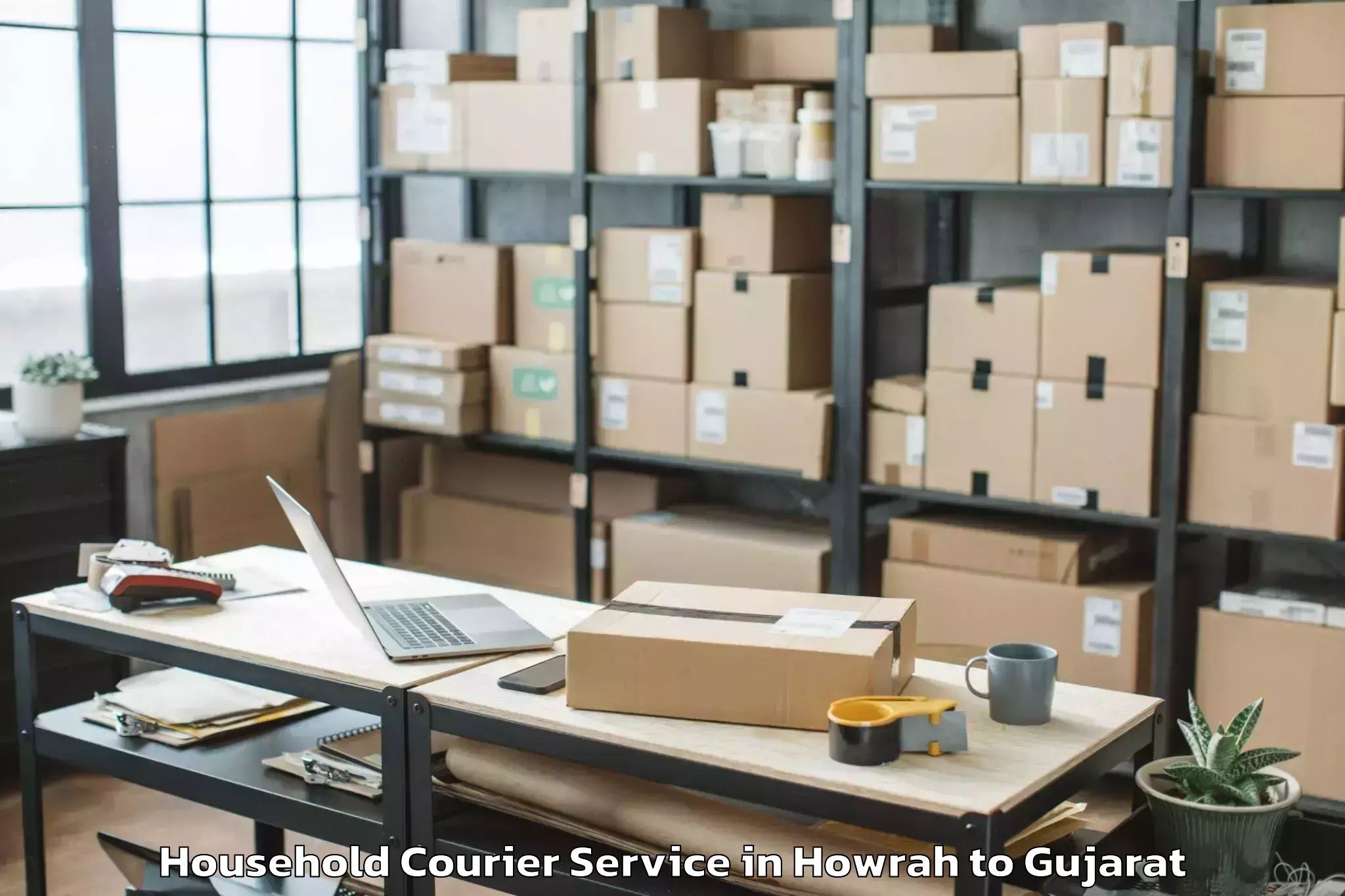 Leading Howrah to Santrampur Household Courier Provider